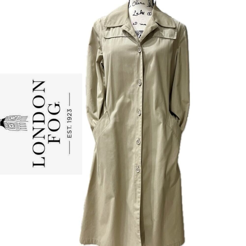 London Fog Trench Coat VTG Sz 10P Tan made in Baltimore Versatile Sophisticated
